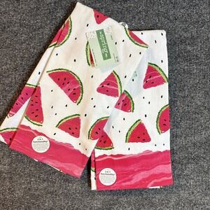 The Spring Shop Watermelon Kitchen Tea Towels Set of 2 Pink Green White 5660550